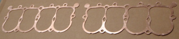 copper engine gaskets for cosworth waterjet cut from 1.5mm thick copper sheet
