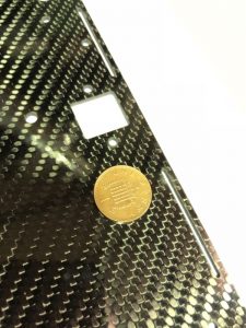 very small holes and features in carbon fibre parts